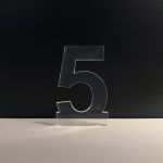 Şeffaf 5 Rakamı Magnet 7cm