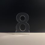 Şeffaf 8 Rakamı Magnet 7cm