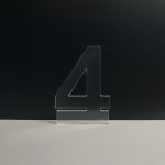 Şeffaf 4 Rakamı Magnet 7 cm