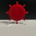 Kırmızı Çizgili Dümen Magnet 7 cm