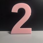 Açık Pembe 2 Rakamı Magnet 7 cm