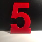Kırmızı 5 Rakamı Magnet 7 cm